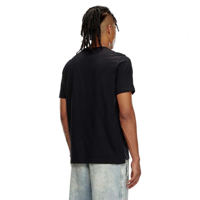 DIESEL T-shirt with metallic Oval D BLACK
