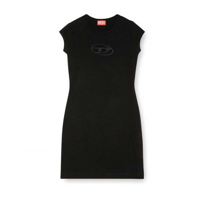 DIESEL D-ANGIEL MIDI DRESS WOMEN BLACK