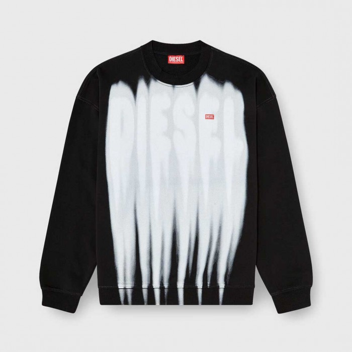 DIESEL MAN Cotton sweatshirt with graphic print BLACK