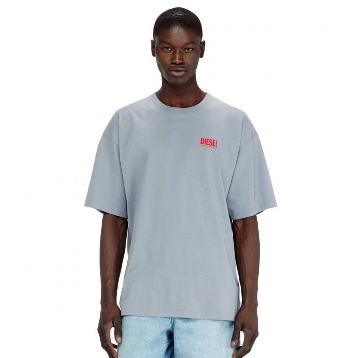 DIESEL Cotton T-shirt with Diesel Biscotto print LIGHT GREY
