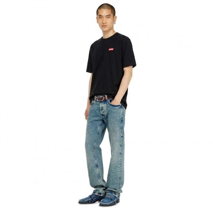 DIESEL T-ADJUST-AA12 LOGO PRINT T-SHIRT BLACK