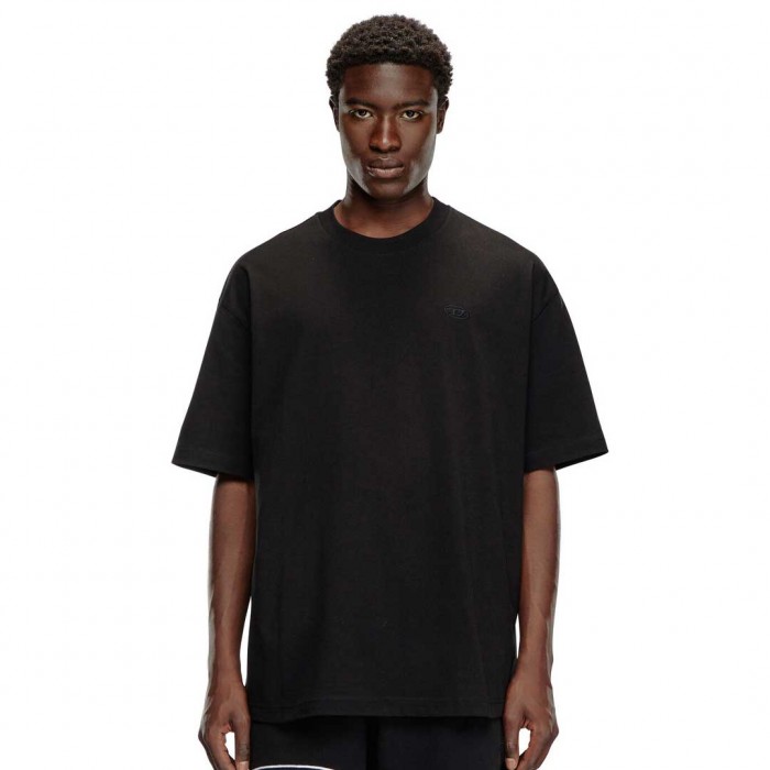 DIESEL T-shirt with maxi oval D embroidery BLACK