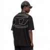 DIESEL T-shirt with maxi oval D embroidery BLACK
