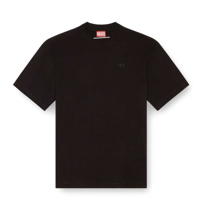 DIESEL T-shirt with maxi oval D embroidery BLACK
