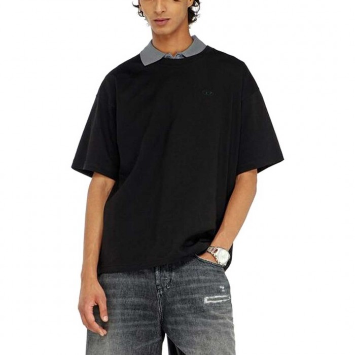 DIESEL T-BOXT-AA18 LOGO PRINT T-SHIRT BLACK