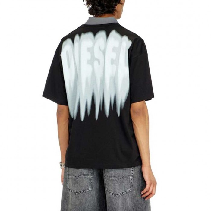 DIESEL T-BOXT-AA18 LOGO PRINT T-SHIRT BLACK