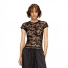 DIESEL Camo lace T-shirt BLACK