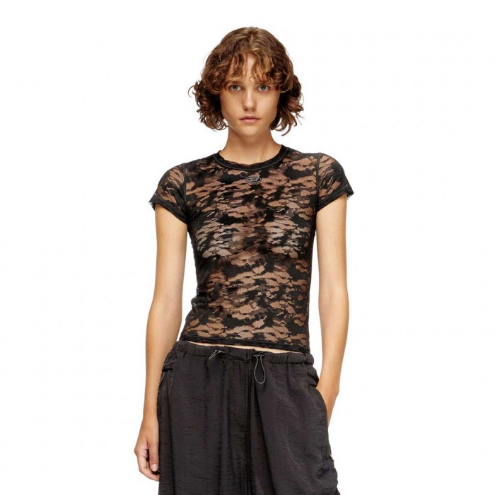DIESEL Camo lace T-shirt BLACK