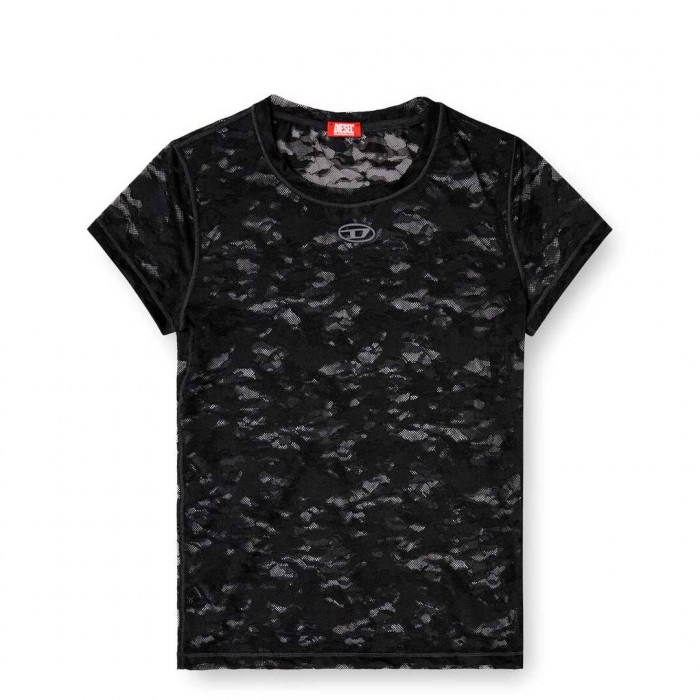 DIESEL Camo lace T-shirt BLACK