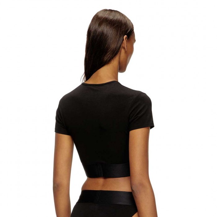 DIESEL Sporty cropped top with logo band BLACK DIESEL Sporty cropped top with logo band BLACK