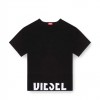 DIESEL Sporty cropped top with logo band BLACK