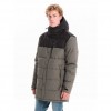 EMERSON MEN’S HOODED PUFFER JACKET OLIVE/BLACK