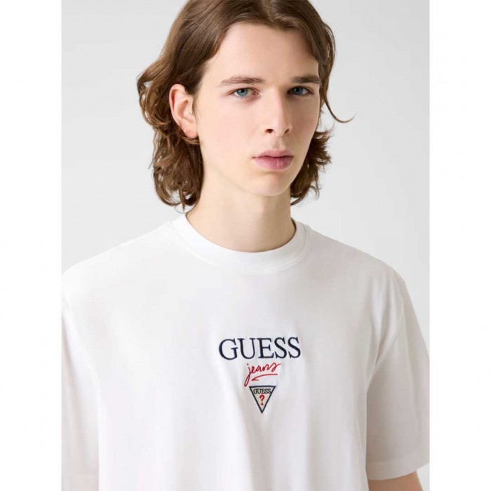 GUESS JEANS Printed logo t-shirt WHITE