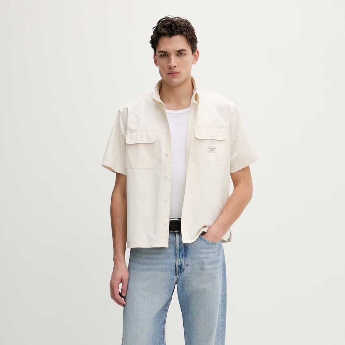 GUESS JEANS MAN SHIRT BOXY FIT WHITE