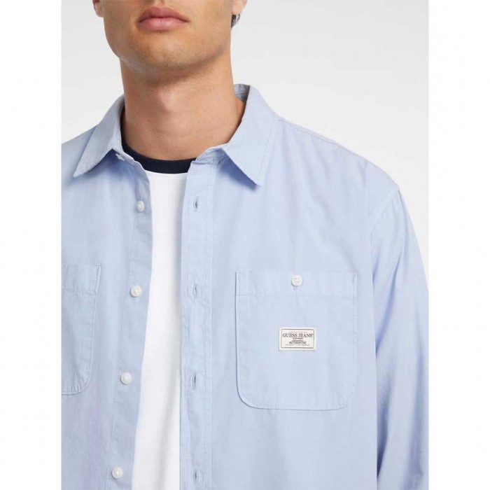 GUESS JEANS Long-Sleeve Pocket Shirt CIEL