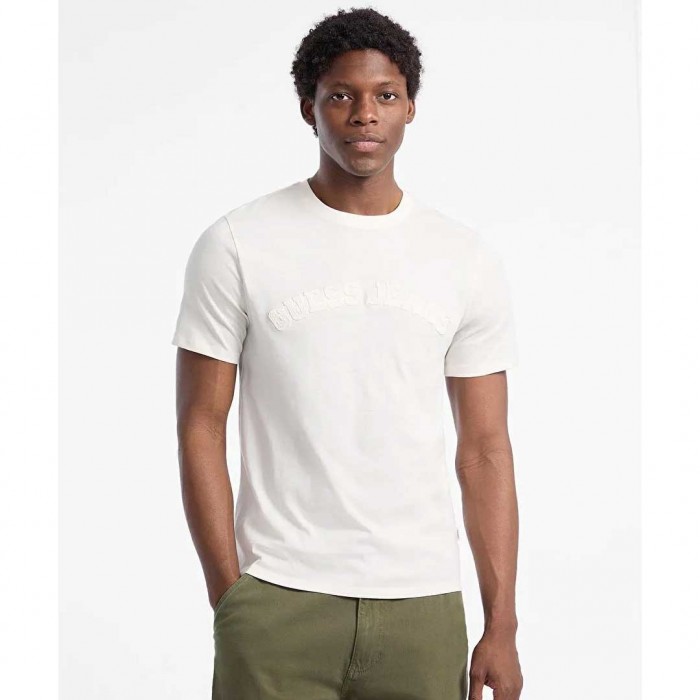 GUESS JEANS MAN T SHIRT ECRU