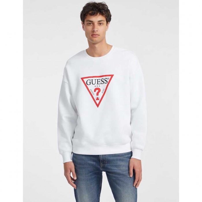GUESS JEANS Oversized Iconic Sweatshirt WHITE