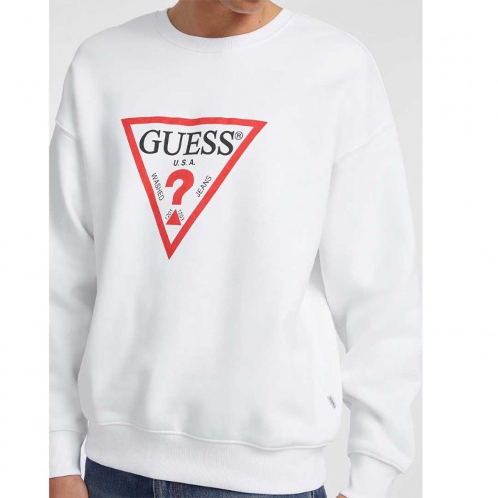 GUESS JEANS Oversized Iconic Sweatshirt WHITE