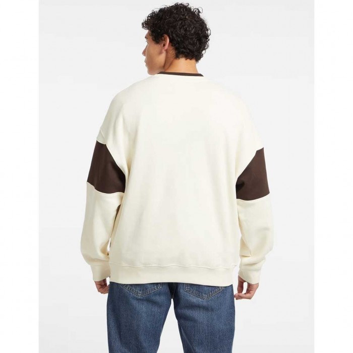 GUESS JEANS Horizontal Stripe Crewneck Sweatshirt ECRU