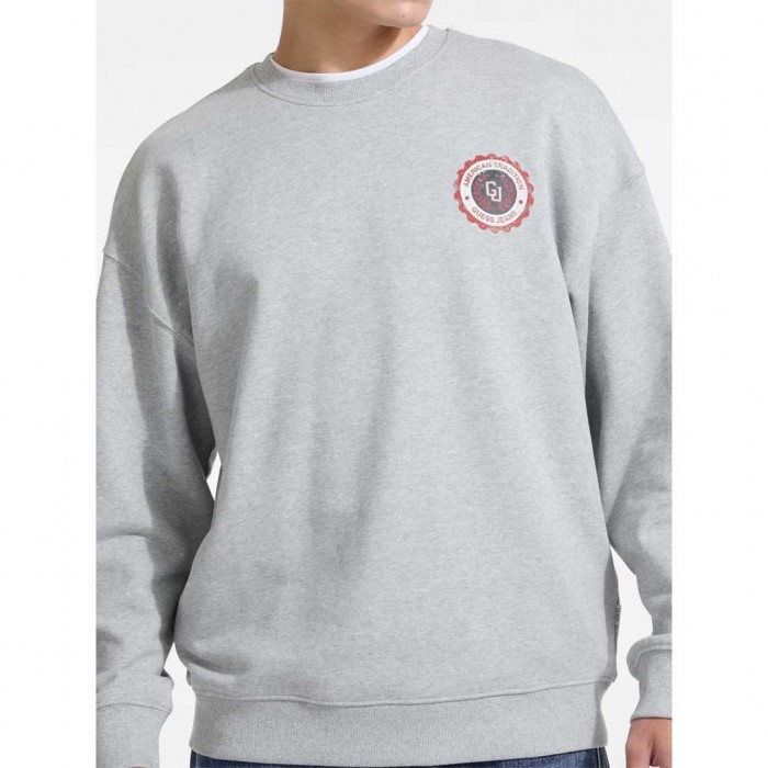 GUESS JEANS Varsity Logo Sweatshirt GRAY