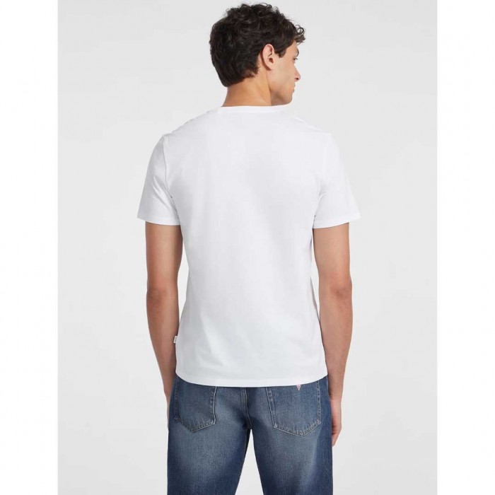 GUESS JEANS Slim Embroidered Logo Tee WHITE
