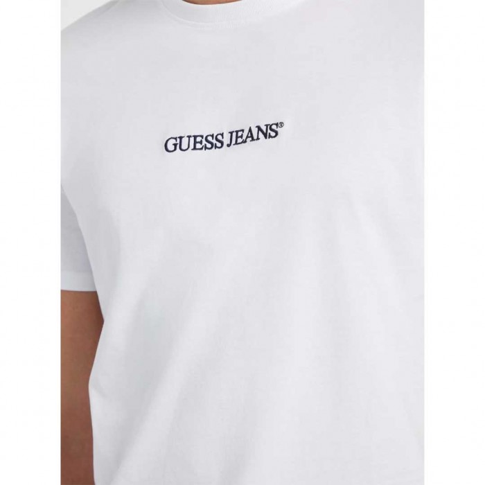 GUESS JEANS Slim Embroidered Logo Tee WHITE