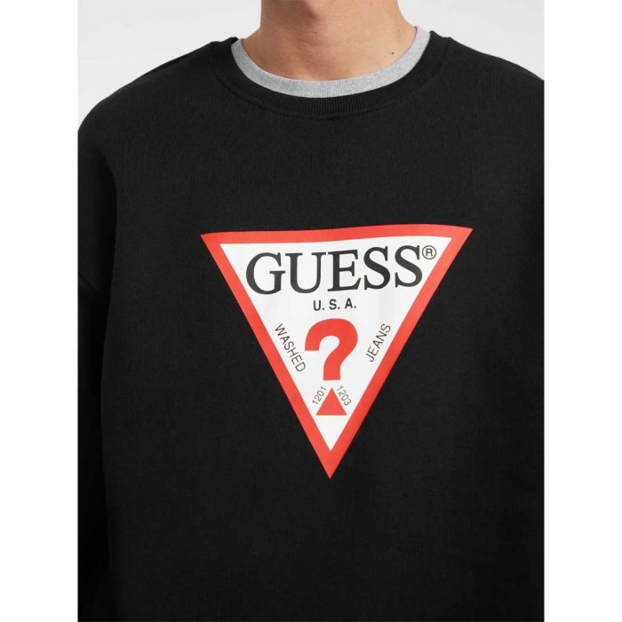 GUESS JEANS Oversized Iconic Sweatshirt BLACK