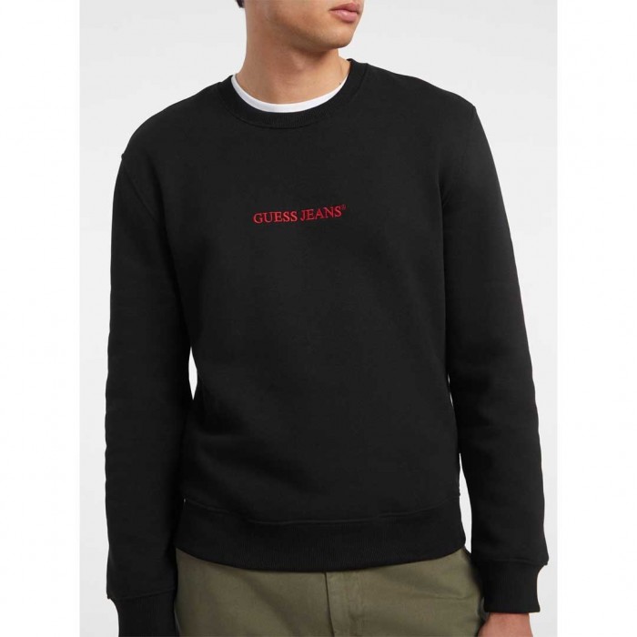 GUESS JEANS Slim Embroidered Sweatshirt BLACK