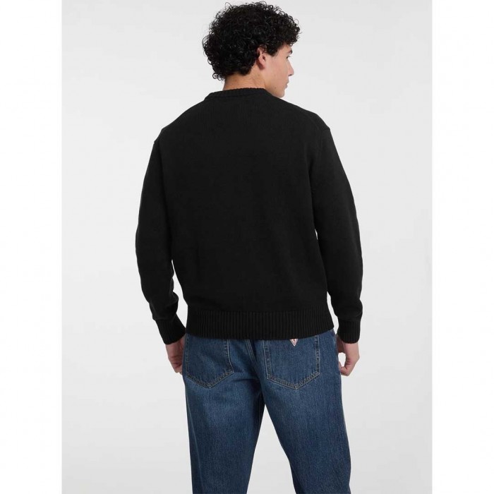 GUESS JEANS Iconic Big Triangle Sweater BLACK