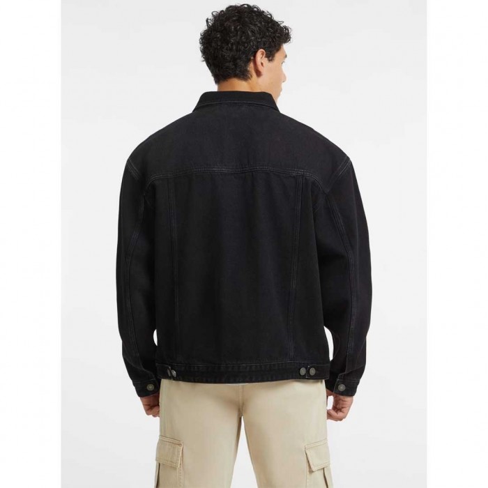 GUESS JEANS Oversized Denim Trucker Jacket BLACK