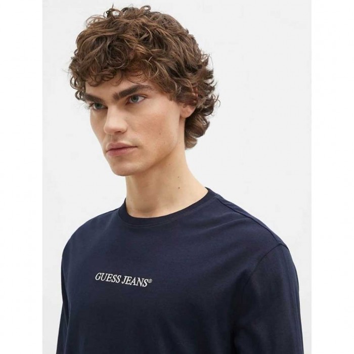 GUESS JEANS Embroidered logo t-shirt BLUE