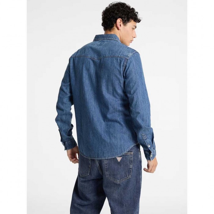 GUESS JEANS Slim Long-Sleeve Denim Shirt BLUE