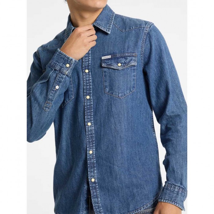 GUESS JEANS Slim Long-Sleeve Denim Shirt BLUE