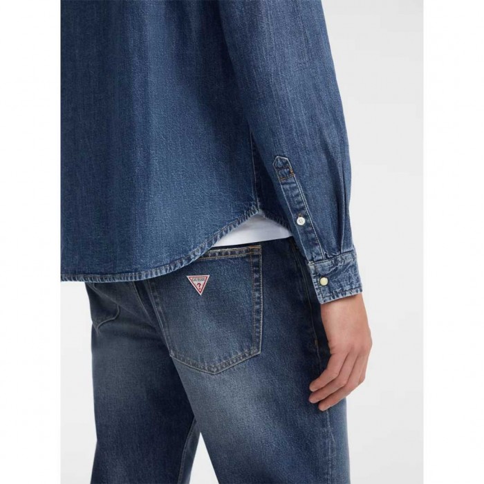GUESS JEANS Slim Long-Sleeve Denim Shirt BLUE
