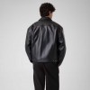 GUESS JEANS MAN LEATHER JACKET BLACK