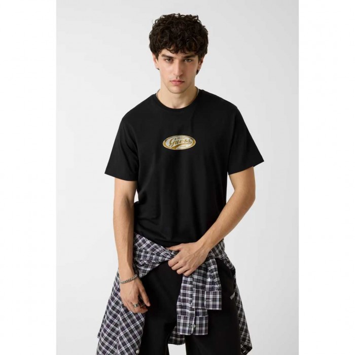 GUESS JEANS MAN T SHIRT LOGO BLACK