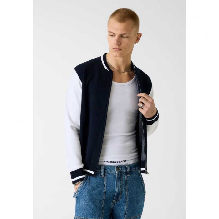GUESS JEANS MAN CARDIGAN BLUE