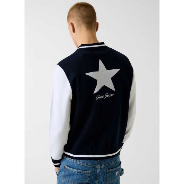 GUESS JEANS MAN CARDIGAN BLUE
