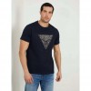 GUESS Ss Cn Triangle Embro Tee BLUE