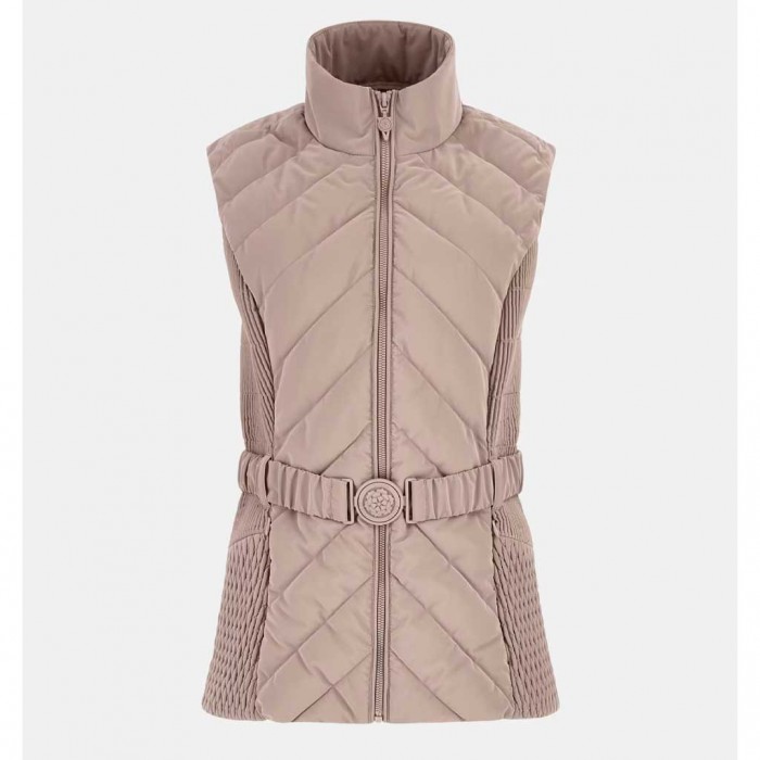 GUESS Belted puffer vest BROWN