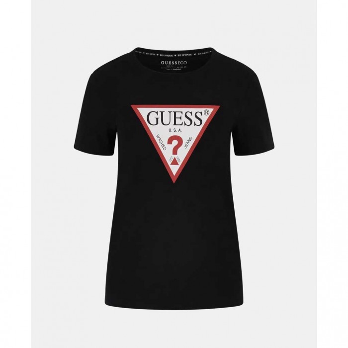 GUESS Triangle logo t-shirt BLACK 1