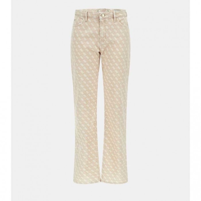 GUESS 4g logo straight pant BEIGE