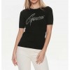 GUESS Rhinestones front logo sweater top BLACK