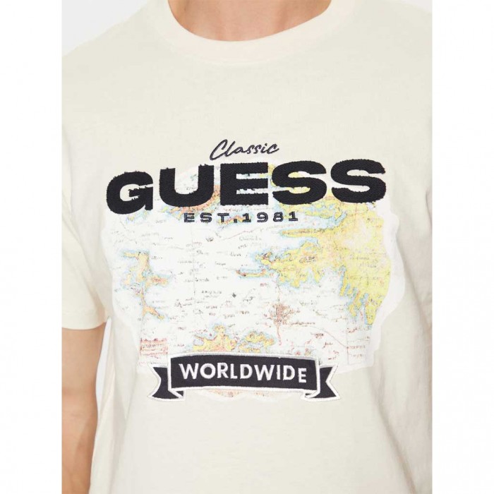 GUESS MAN T SHIRT ECRU