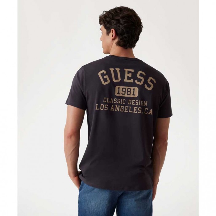 GUESS Small logo print T-shirt BLACK