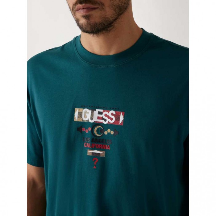 GUESS Logo print T-shirt OVER GREEN