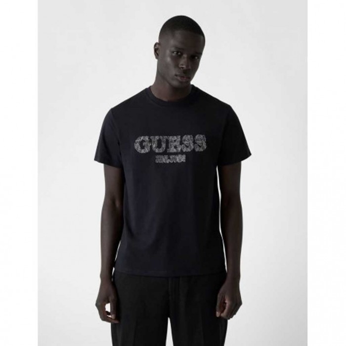 GUESS Embroidered logo t-shirt BLACK 1