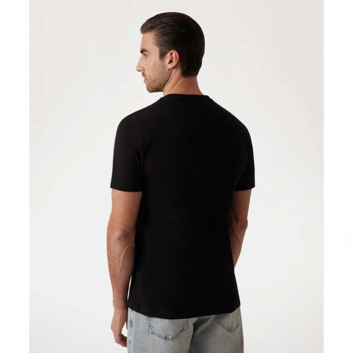 GUESS Flocked logo T-shirt BLACK