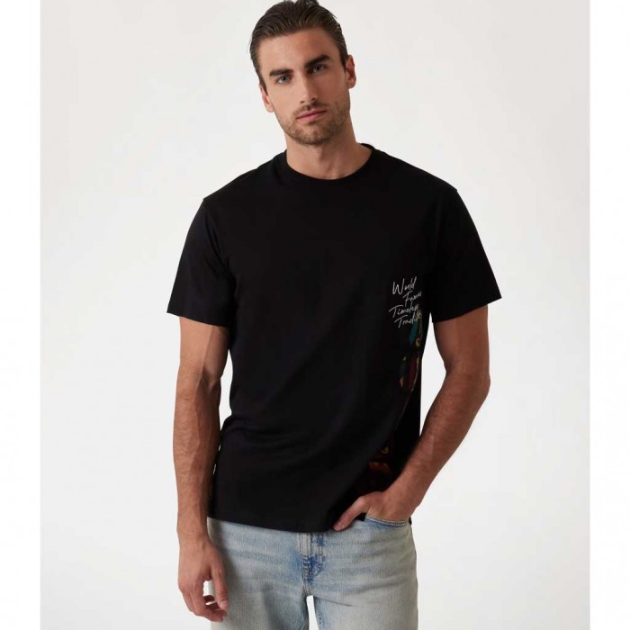 GUESS Vertical logo T-shirt BLACK