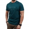 GUESS Flocked logo T-shirt PETROL